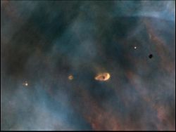 Fotografía de protoplanetas en la nebulosa de Orión