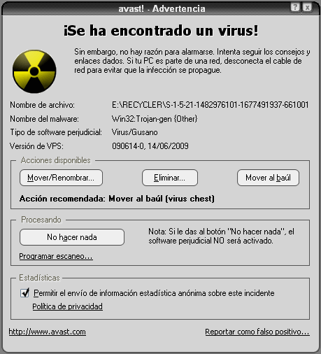 pantalla antivirus