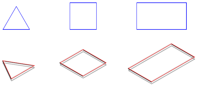 Isométrica: triángulos y cuadriláteros