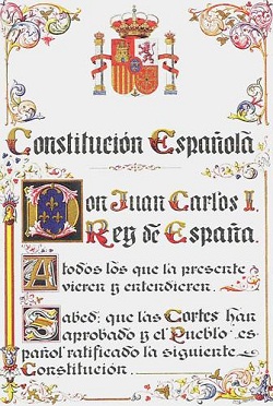 Constitución española primera página
