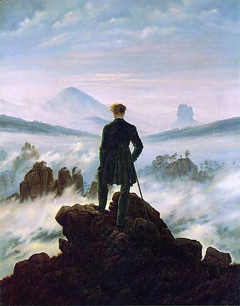 Caspar David Friedrich: El trotamundos sobre el mar de niebla, 1818