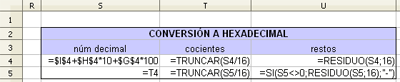 conversión a hexadecimal