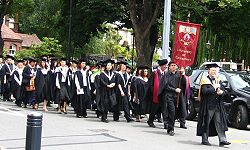 Academic procession during the University of Canterbury graduation ceremony.