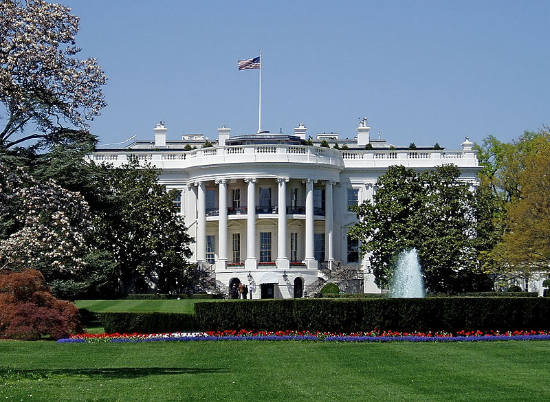 South façade of the White House.