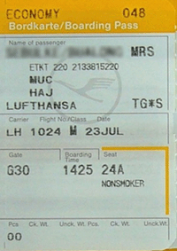 boarding card