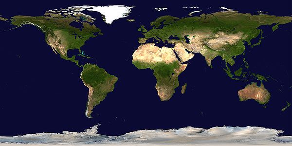 Imagen de la tierra en forma de planisferio