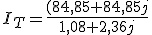   I_T= \frac{(84,85 + 84,85j}{1,08+2,36j}  