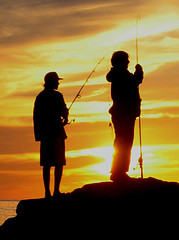 Paco and his father fishing