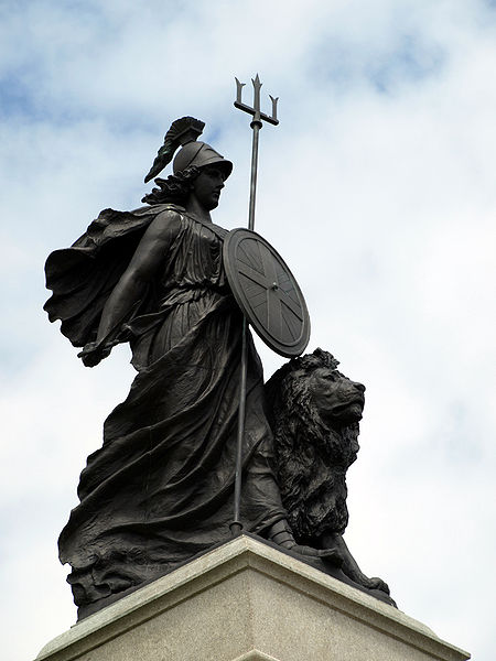 The Statue of Britannia in Plymouth. Britannia is a national personification of the UK.