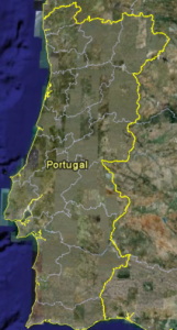 Línea de frontera entre España y Portugal