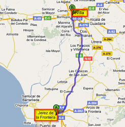 Ruta de Jerez a Sevilla